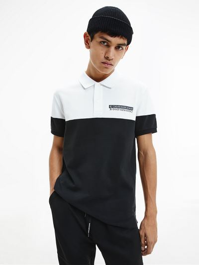 Calvin Klein Ruhák HU321287 | Calvin Klein Colour Block Férfi Pólóing Fekete / Fehér
